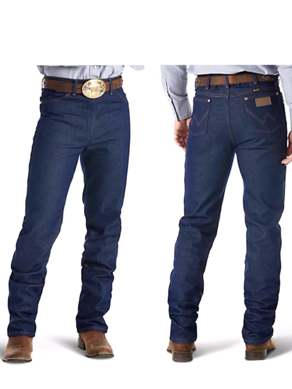 Wrangler Cowboy Cut Slim Fit Jean Men’s Size 38 Indigo Rigid Denim Western Ranch